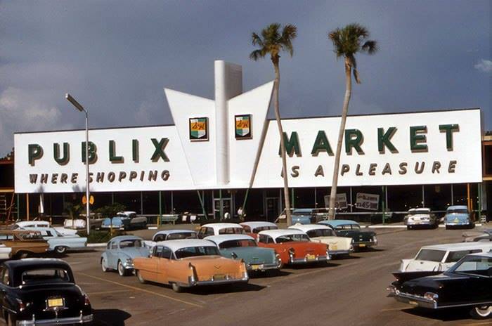 Supermarket car park Sarasota florida 1961